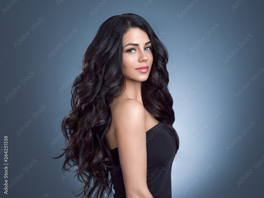 Healthy hair and skin woman beauty concept cosmetic female beautiful model long smooth hair
