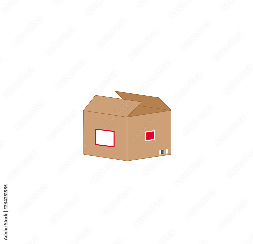 Obraz premium Cute Delivery Packaging Box.