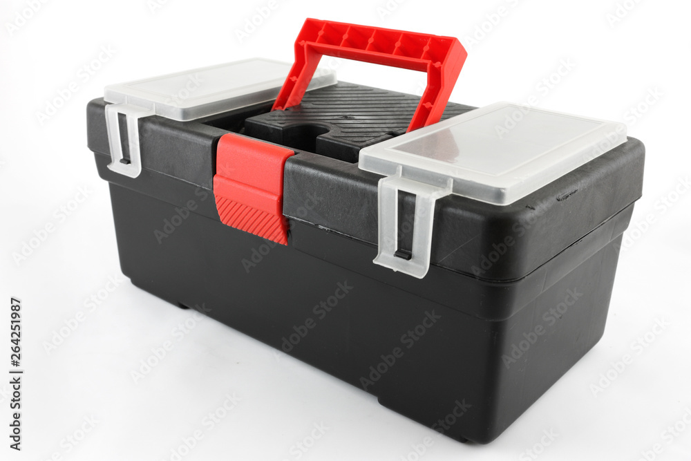 toolbox with tools isolated on white toolbox with tools isolated on white
