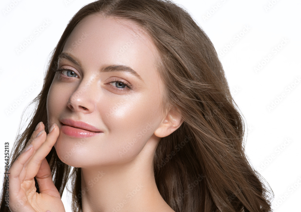 Beauty skin care woman natural makeup female model closeup Beauty skin care woman natural makeup female model closeup