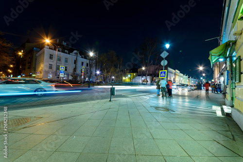 long exposure night city, Russia, Moscow