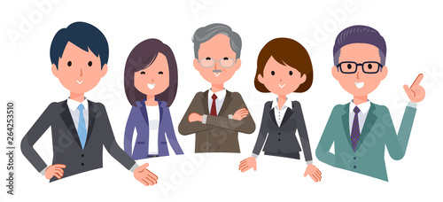 flat type Gray suit businessman