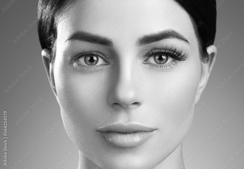 Monochrome lashes extensions woman eyes macro beauty Monochrome lashes extensions woman eyes macro beauty