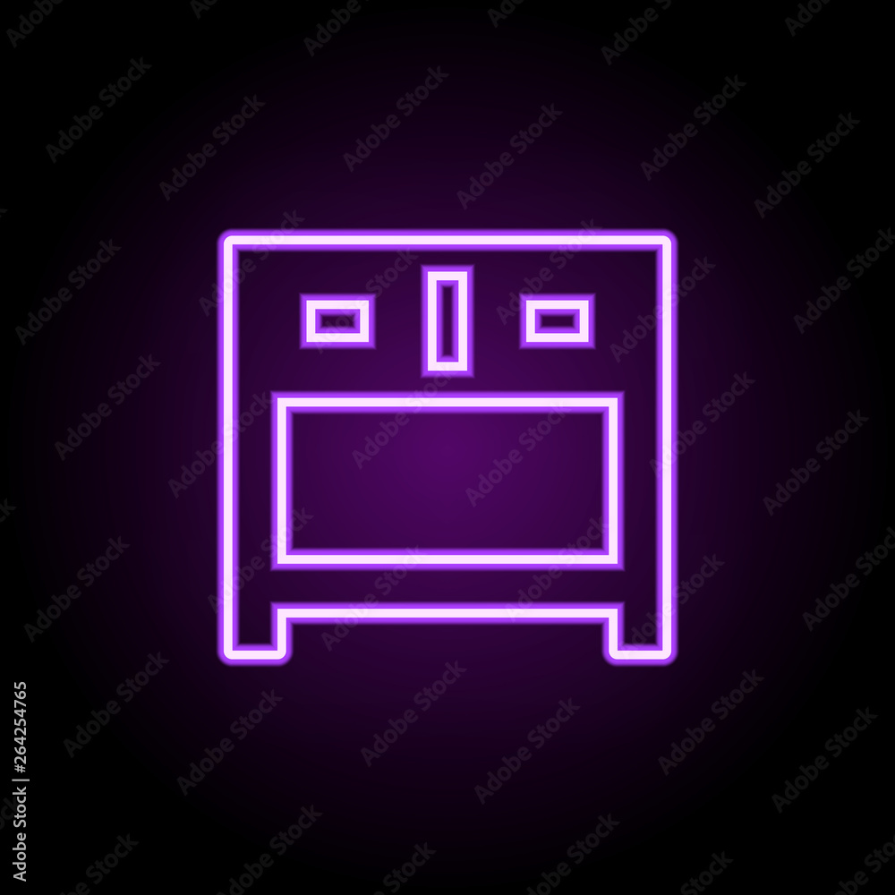 nightstand neon icon. Elements of Furniture set. Simple icon for websites, web design, mobile app, info graphics nightstand neon icon. Elements of Furniture set. Simple icon for websites, web design, mobile app, info graphics