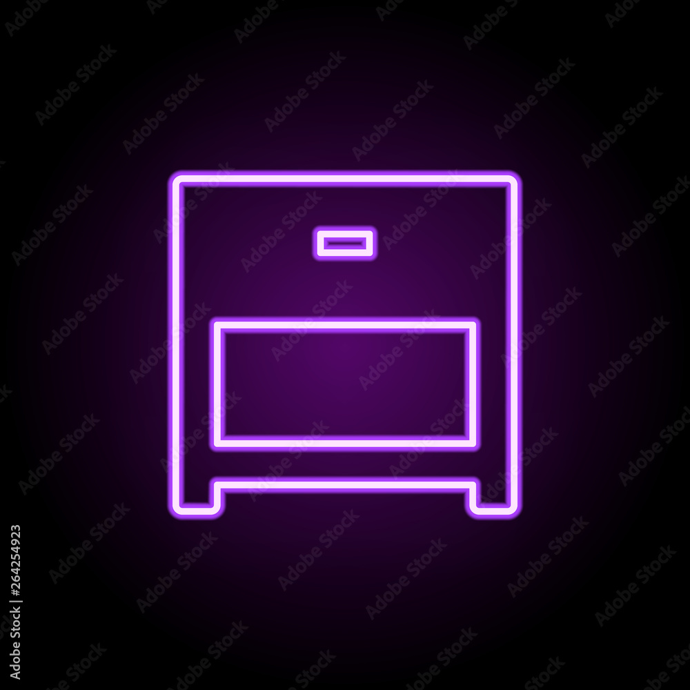nightstand neon icon. Elements of Furniture set. Simple icon for websites, web design, mobile app, info graphics nightstand neon icon. Elements of Furniture set. Simple icon for websites, web design, mobile app, info graphics