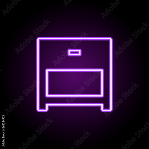 nightstand neon icon. Elements of Furniture set. Simple icon for websites, web design, mobile app, info graphics
