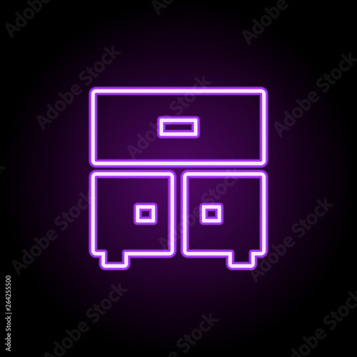 nightstand neon icon. Elements of Furniture set. Simple icon for websites, web design, mobile app, info graphics