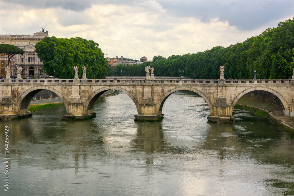 Saint Angelo Bridge in Rome, Italy