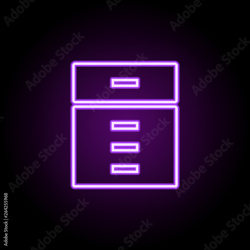nightstand neon icon. Elements of Furniture set. Simple icon for websites, web design, mobile app, info graphics