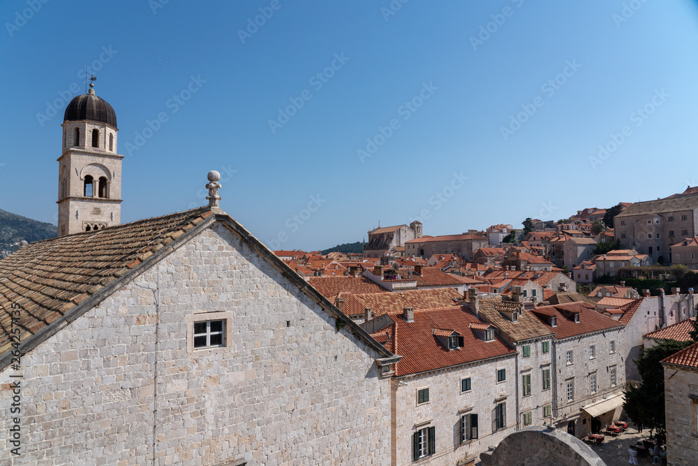 View of the old town from the city wall of Dubrovnik Croatia