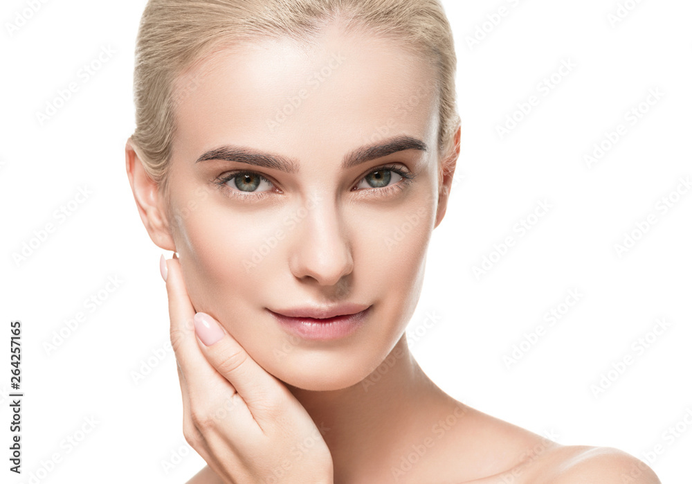 Beautiful hair woman blonde long hairstyle beauty healthy skin face closeup Beautiful hair woman blonde long hairstyle beauty healthy skin face closeup