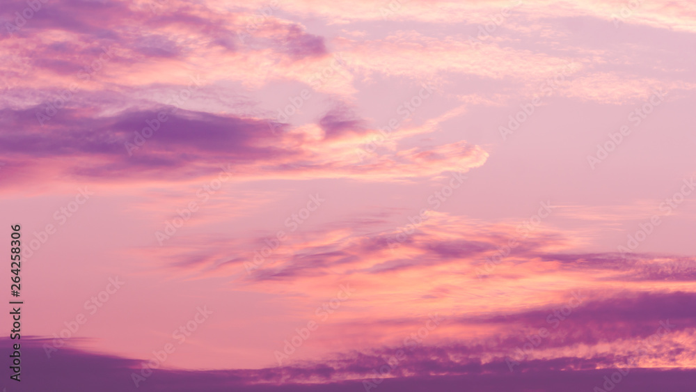 Twilight violet sky background with Colorful sky in the nature