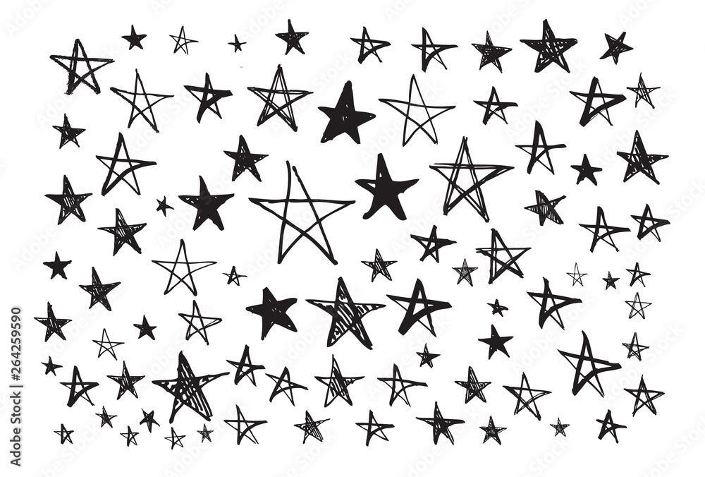 Fototapeta premium Hand drawn doodle stars.