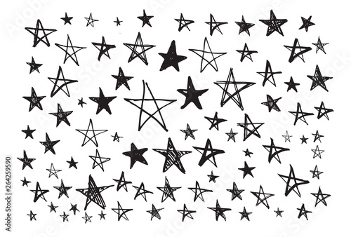 Hand drawn doodle stars.