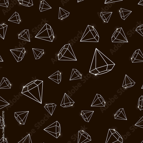 Outline Abstract vector glamour fashion diamond seamless background
