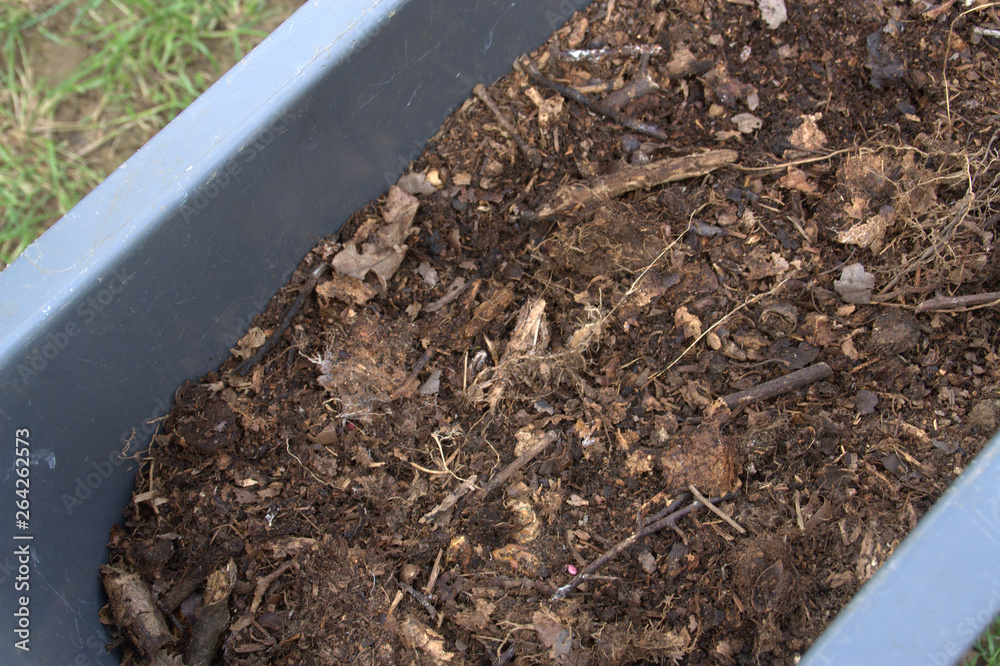Fototapeta premium bac de compost de feuilles et de branchages