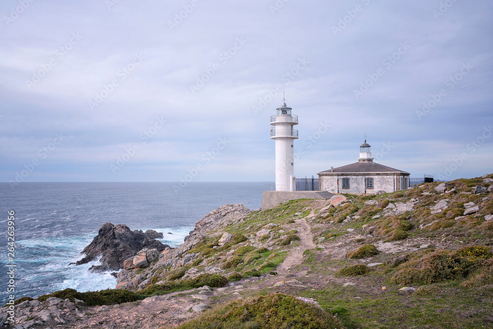 Tourinan Lighthouse in Muxia, Galician coast. Northern Spain