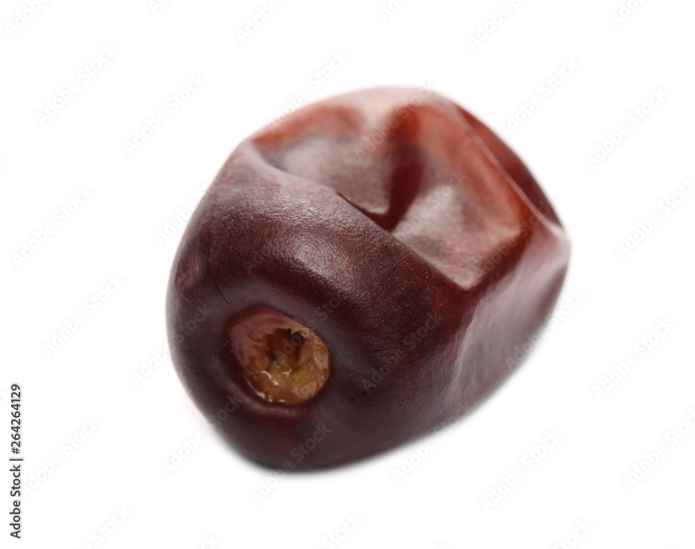 Fresh date palm isolated on white background, sweet fruit, macro and series