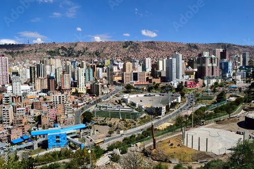 paisaje de la ciudad andina de La Paz Bolivia