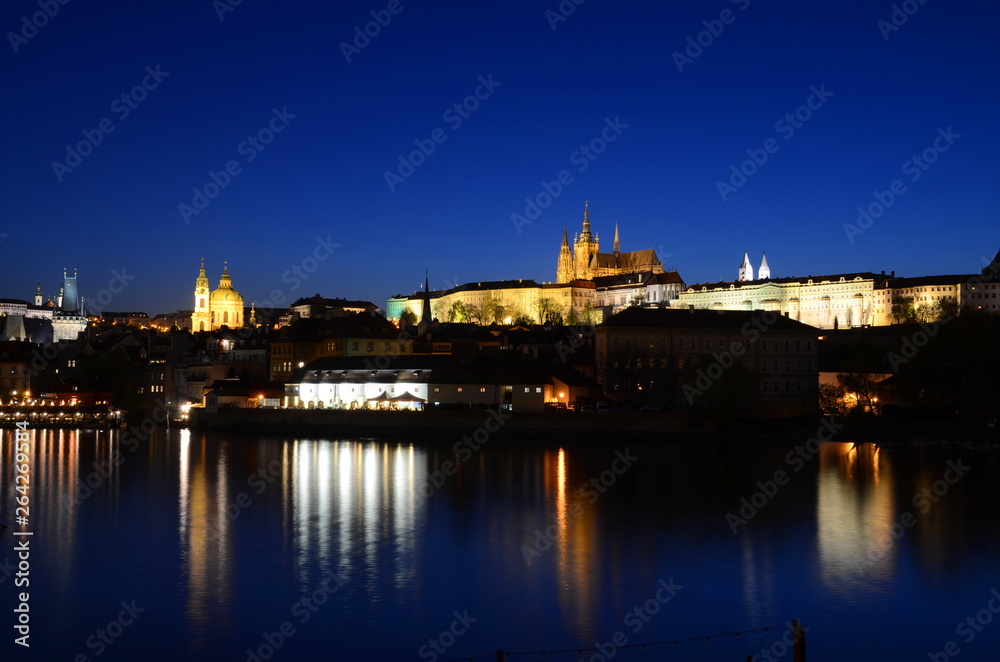 Hradcany Castle in Prague by night