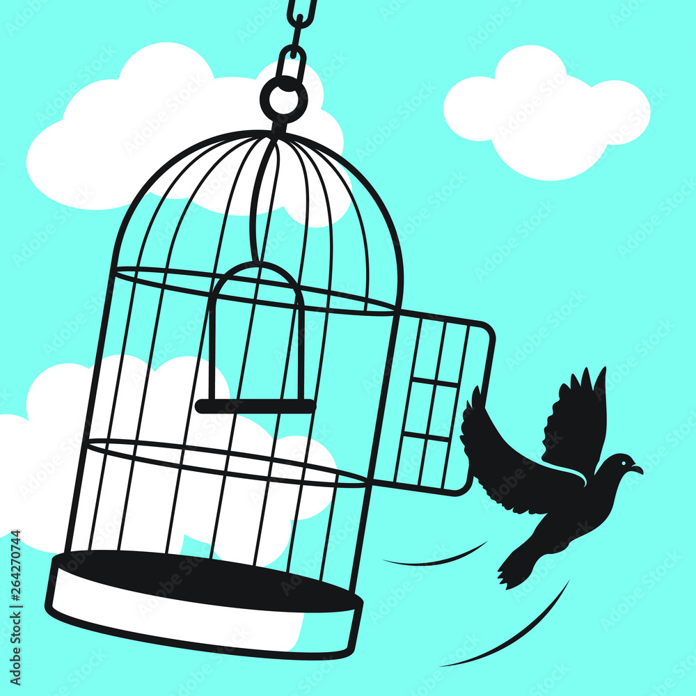 Free Bird From Cage Stock Vector Adobe Stock Free Bird From Cage Stock Vector Adobe Stock