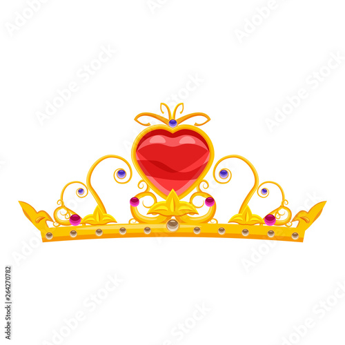 Princess Diadem with diamonds and precious stones, gold,