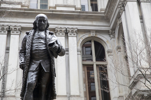 Benjamin Franklin Statue at Old City Hall - Boston, Massachusetts, USA