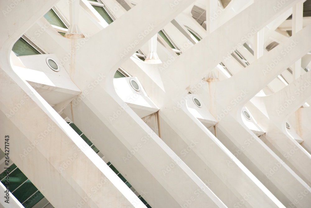 Obraz premium Background with white concrete construction. modern arquitecture