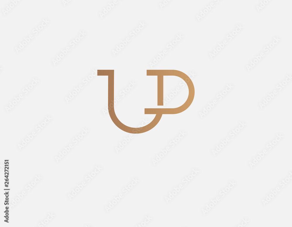 Gold Logo typography monogram letters U and P logo for business company Gold Logo typography monogram letters U and P logo for business company