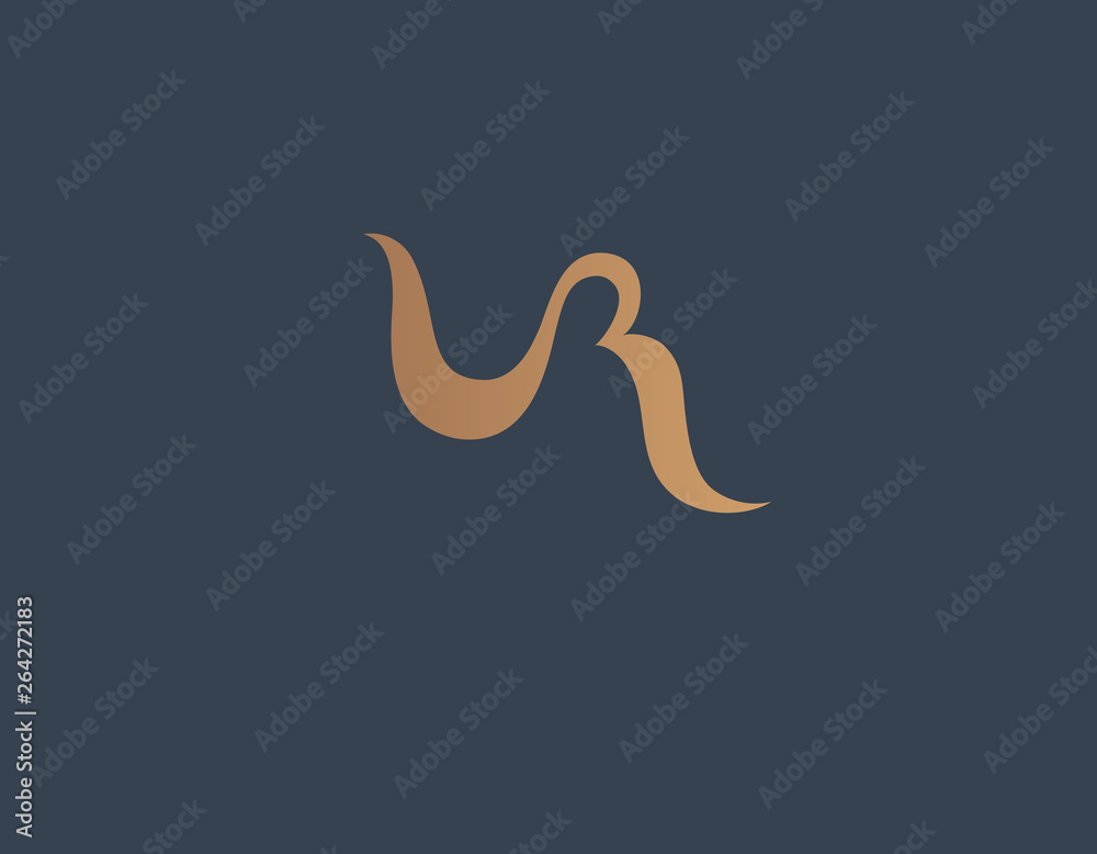 Golden Logo typography monogram letters U and R for business company Golden Logo typography monogram letters U and R for business company