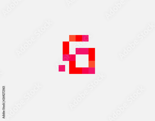 Logo typography letter G pixel for business company media web