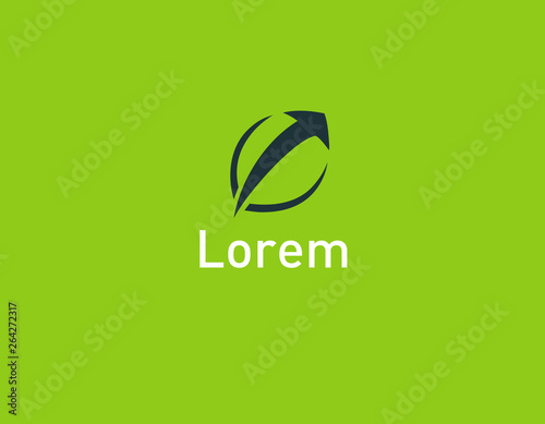 Creative green Logo leaf and arrow ecology