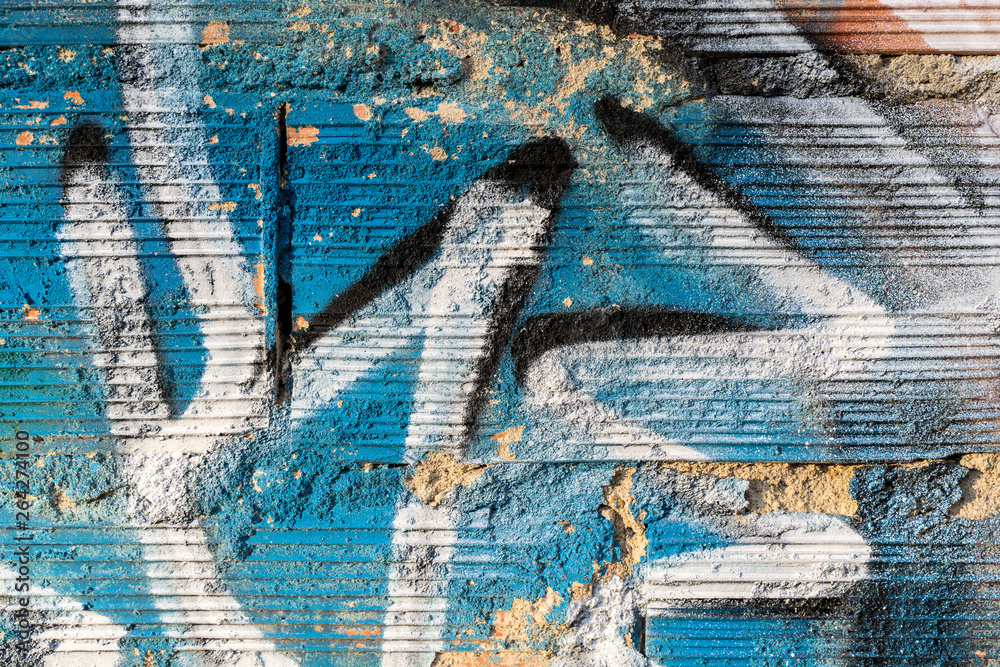 Obraz a detail of a colorful graffiti
