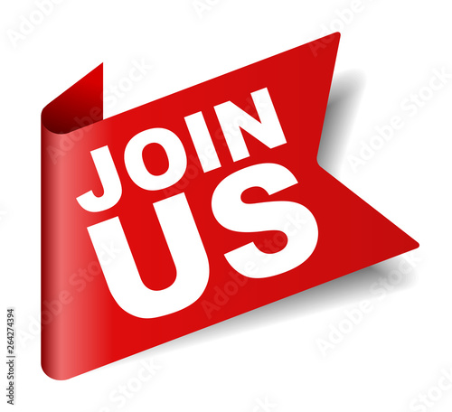red vector banner join us