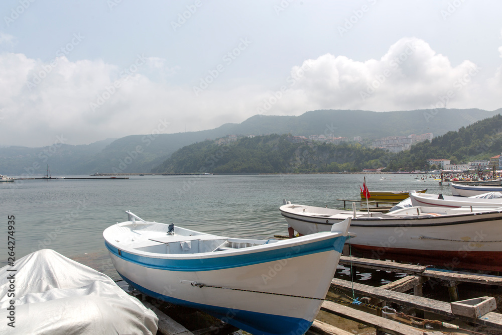 Amasra is a small and charming resort on the Black Sea Coast of Turkey. Fishing Boats.