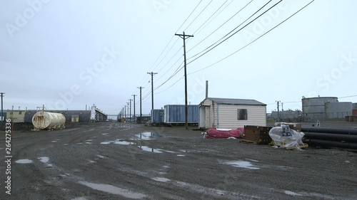 Deserted street in Barrow, Alaska