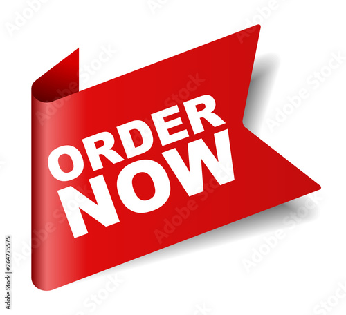 red vector banner order now