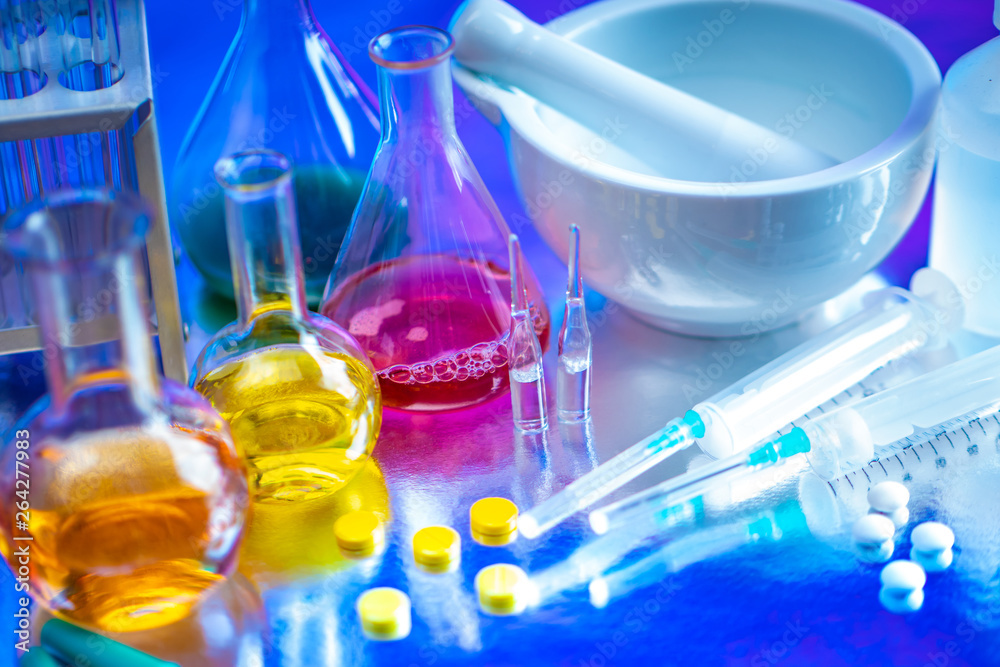 Chemical tests. The equipment for carrying out chemical reactions