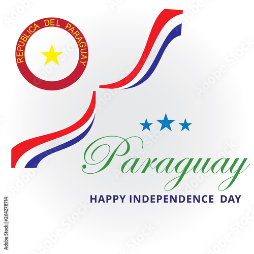 paraguay independence day logo design vector