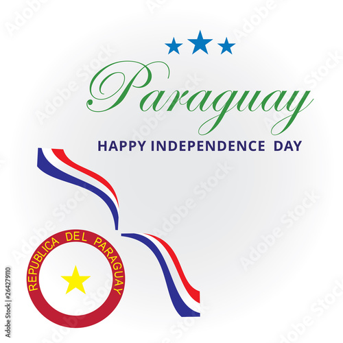 paraguay independence day logo design vector