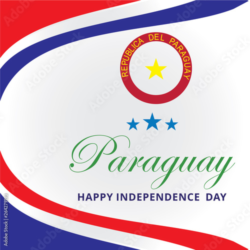 paraguay independence day logo design vector