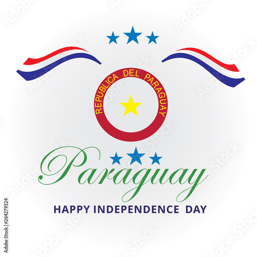 paraguay independence day logo design vector