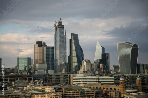 London City Skyline Cloudy Day
