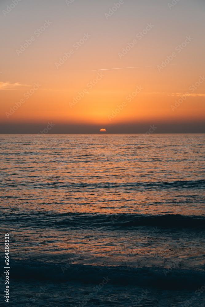 Sunset over the Pacific Ocean in La Jolla, San Diego, California