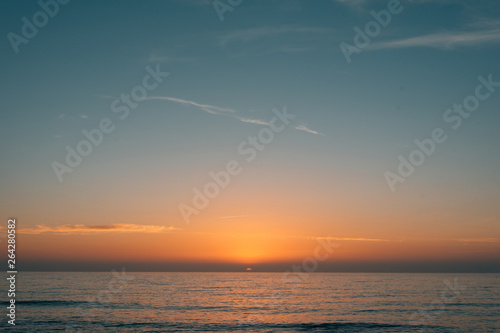 Sunset over the Pacific Ocean in La Jolla, San Diego, California