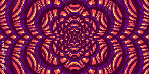 Abstract unique bright color background. Hypnotic trance texture. Trendy vibrant decorative illustration.