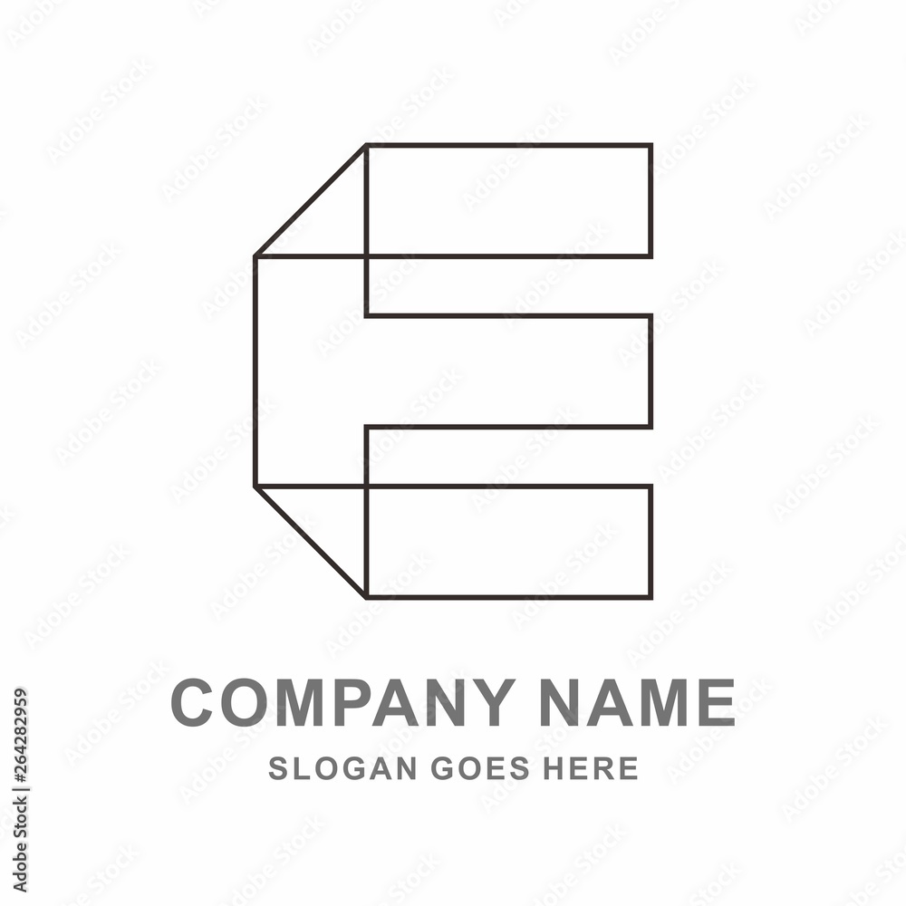 Monogram Letter E Geometric Square Business Company Vector Logo Design Template Monogram Letter E Geometric Square Business Company Vector Logo Design Template