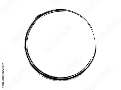 Grunge circle.Grunge oval shape.Grunge circle made of black ink.