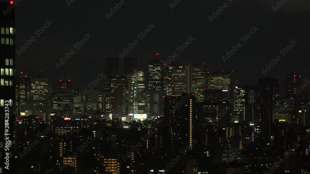 custom made wallpaper toronto digitalTOKYO,  JAPAN - CIRCA APRIL 2019 : Aerial view of office buildings around Shinjuku area at night.  View from Bunkyo ward.