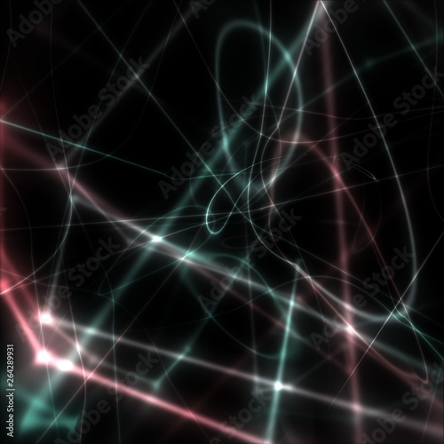 3D illustration of light grid structure. An abstract backdrop resembling an electricity storm or plasma substance. Beautiful futuristic background with pattern reminiscent of a lightning.